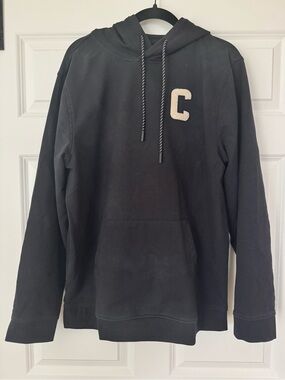 Cuts Black Hoodie with Letterman Style C Logo